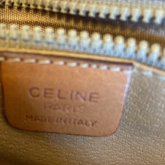Celine Vintage Tan and Brown Crossbody Bag with snap off strap for a clutch. - Picture 6 of 9